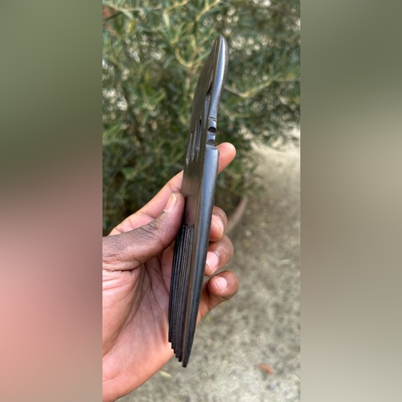 VTG Hand Carved Afro Pick Comb 🪮 🇧🇯 Sz 7”x2.5” - Picture 2 of 3